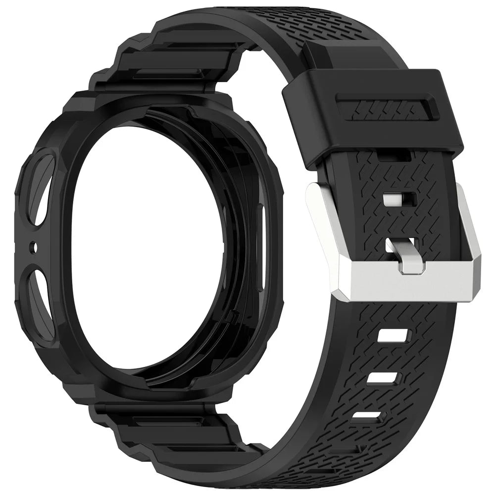 For Samsung Galaxy Watch8 40mm TPU Strap with Integrated Watch Case Adjustable Watchband - Black - 3