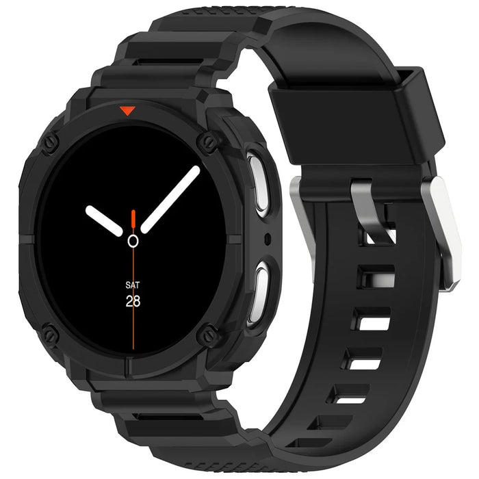 For Samsung Galaxy Watch8 44mm TPU Strap with Integrated Watch Case Adjustable Watchband - Black - 2
