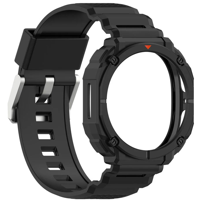 For Samsung Galaxy Watch8 44mm TPU Strap with Integrated Watch Case Adjustable Watchband - Black - 4