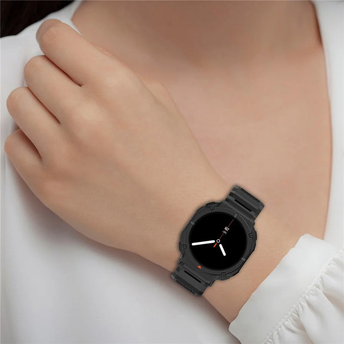 For Samsung Galaxy Watch8 44mm TPU Strap with Integrated Watch Case Adjustable Watchband - Black - 6