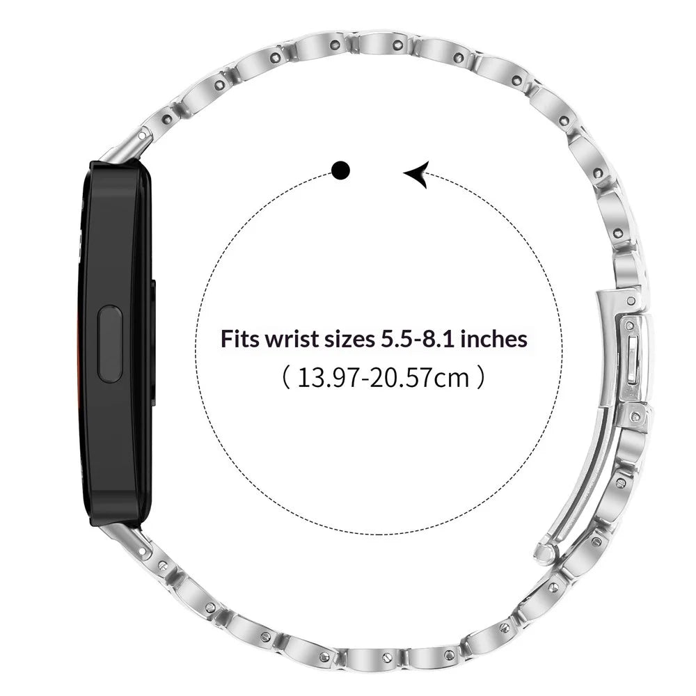 Metal Watch Band for Huawei Band 10 / 9 / 8 Pearl-Shape Stainless Steel Electroplating Wrist Strap - Silver / Gold - 6