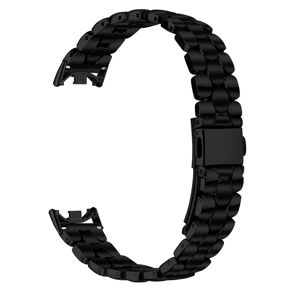 Metal Watch Band for Xiaomi Smart Band 10 / 9 / 8 Pearl-Shape Stainless Steel Black Wrist Strap - 1