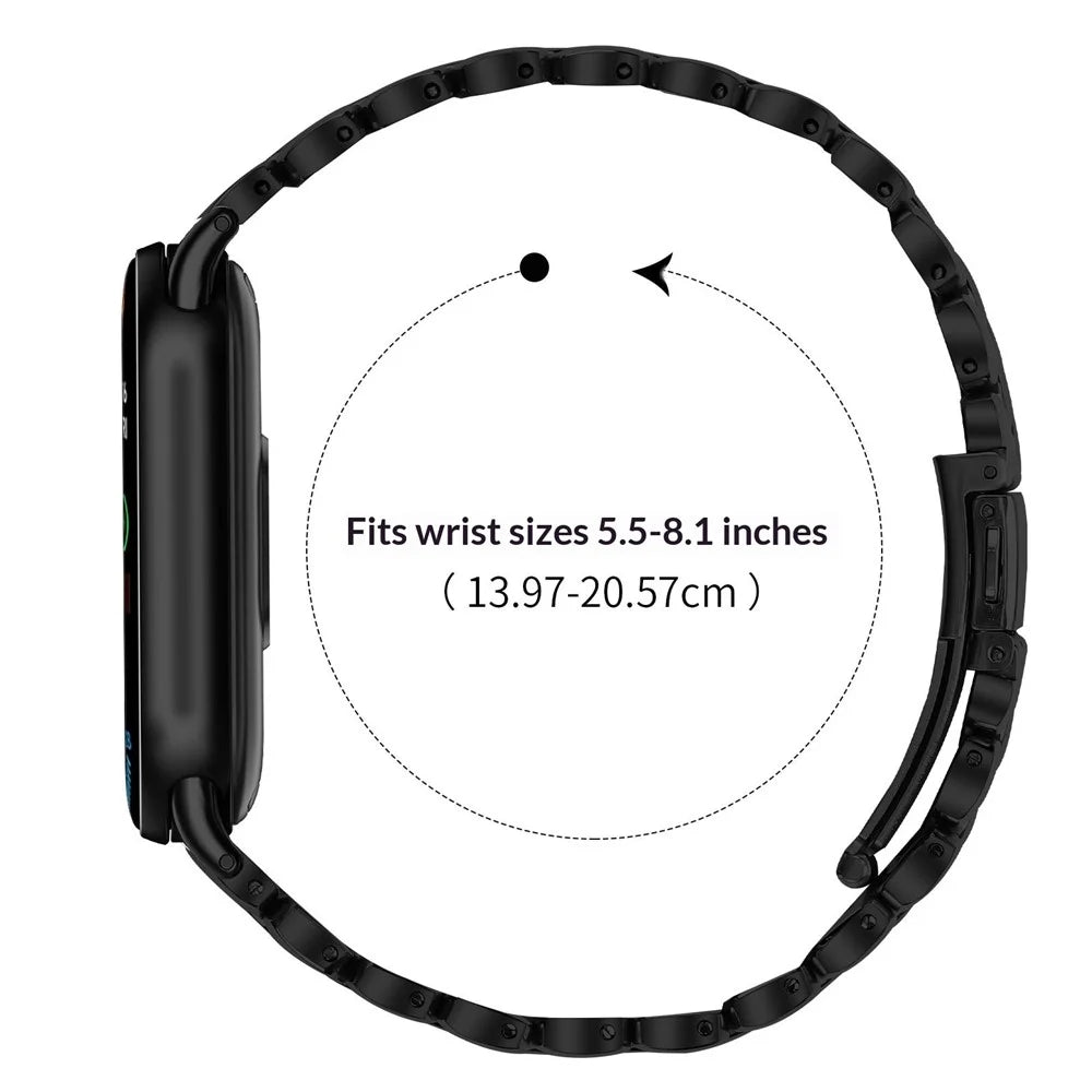 Metal Watch Band for Xiaomi Smart Band 10 / 9 / 8 Pearl-Shape Stainless Steel Black Wrist Strap - 6