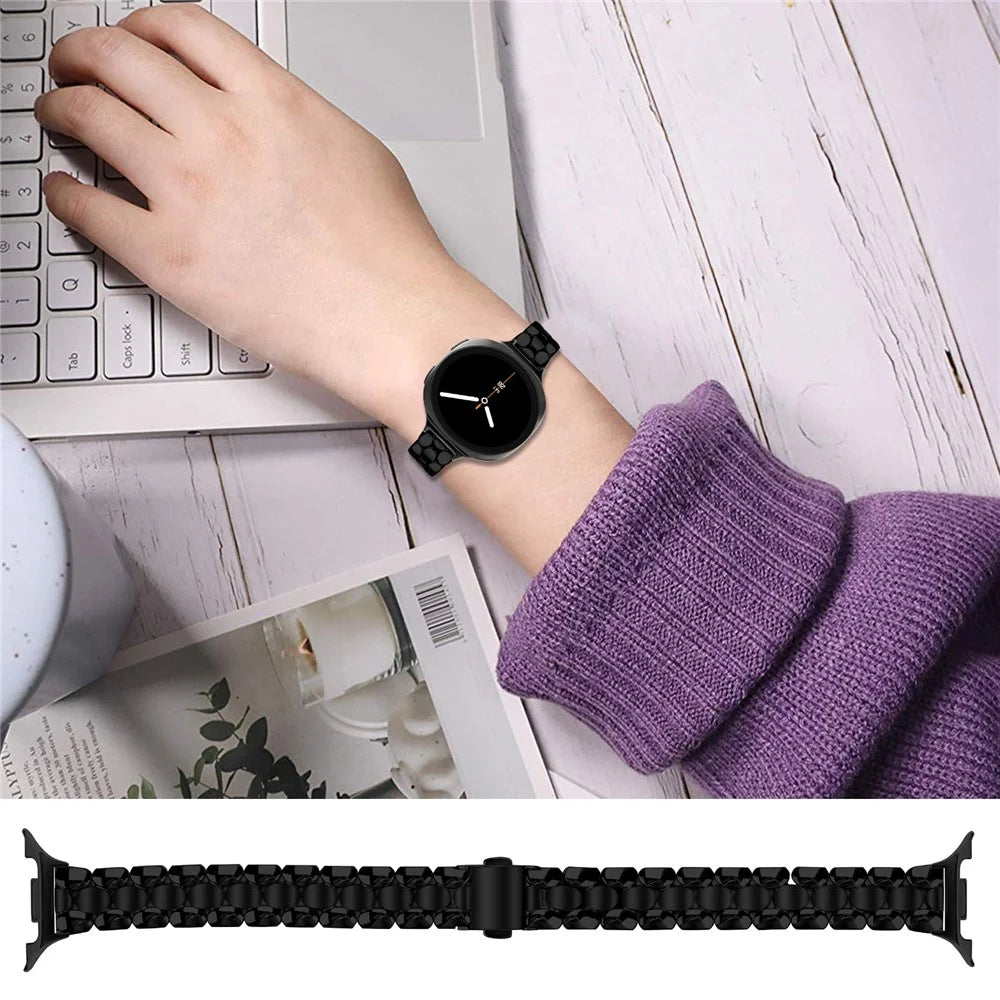 Watch Band for Samsung Galaxy Watch8 Classic 46mm / Watch8 44mm / 40mm Pearl-Shape Stainless Steel Black Wrist Strap - 3