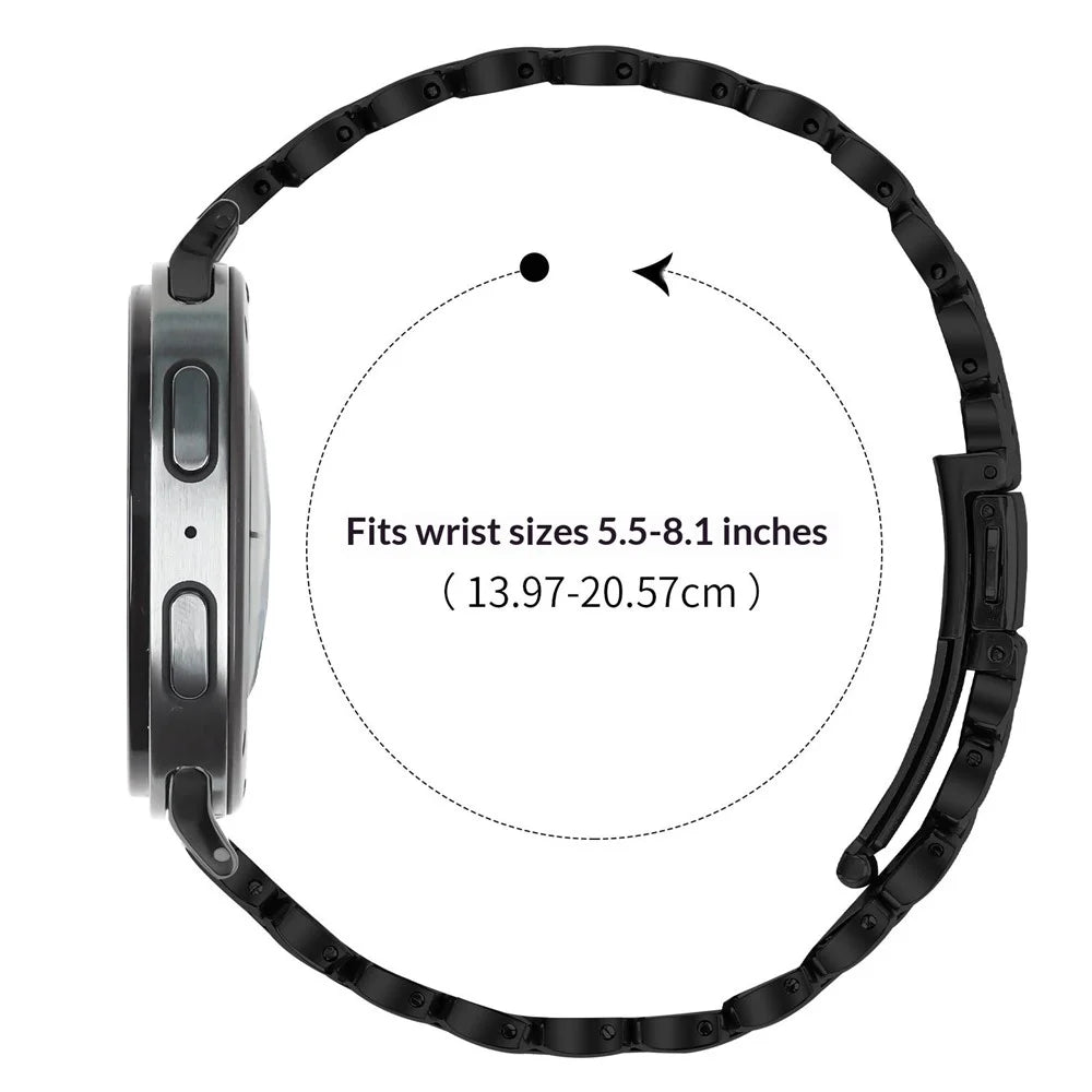 Watch Band for Samsung Galaxy Watch8 Classic 46mm / Watch8 44mm / 40mm Pearl-Shape Stainless Steel Black Wrist Strap - 6