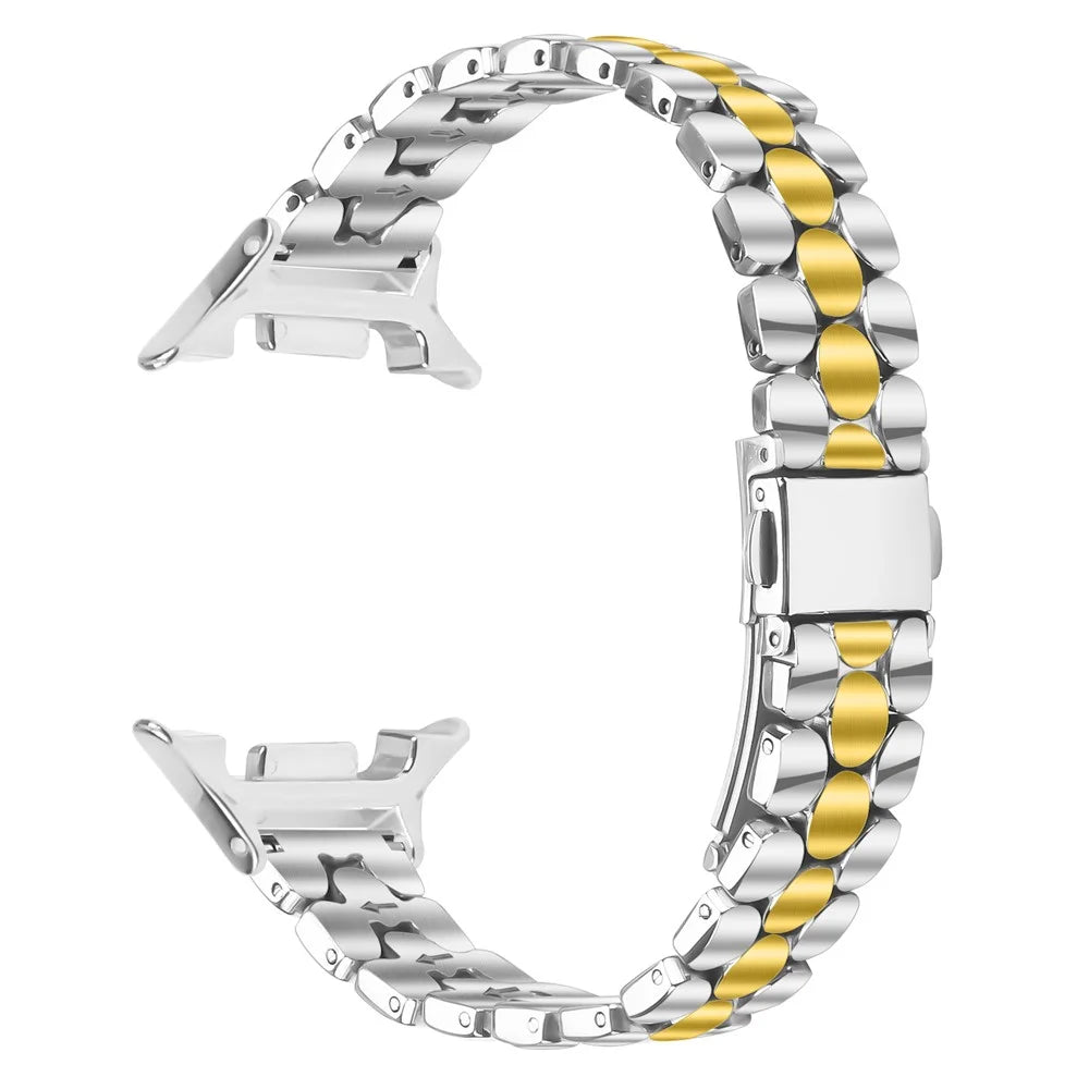 Metal Watch Band for Samsung Galaxy Watch8 Classic 46mm / Watch8 44mm / 40mm Pearl-Shape Stainless Steel Electroplating Wrist Strap - Silver / Gold - 1