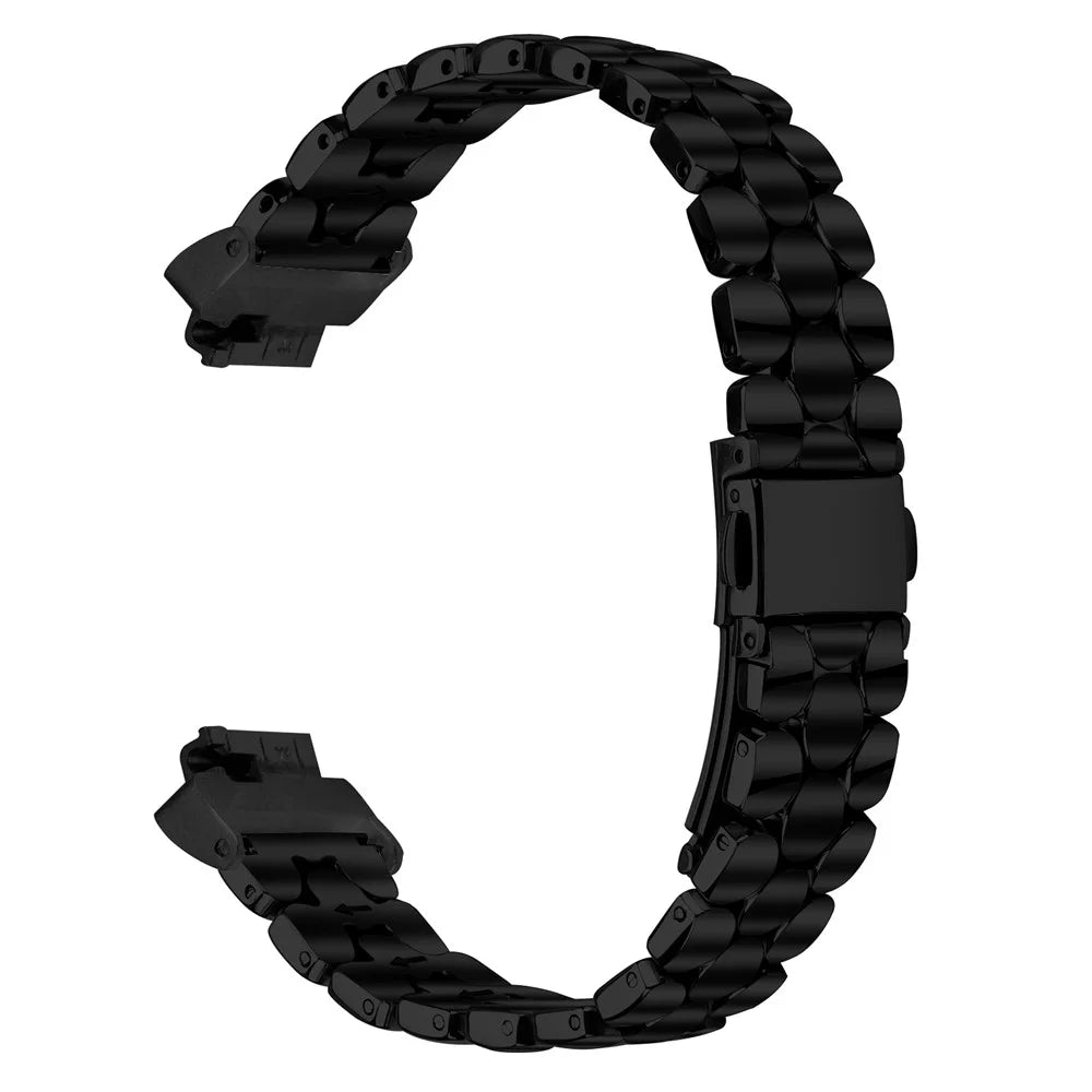 Watch Band for Fitbit Inspire HR / Inspire 2 / Inspire Pearl-Shape Stainless Steel Black Wrist Strap - 1