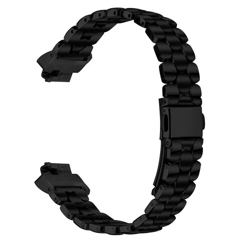 Watch Band for Fitbit Inspire HR / Inspire 2 / Inspire Pearl-Shape Stainless Steel Black Wrist Strap - 1