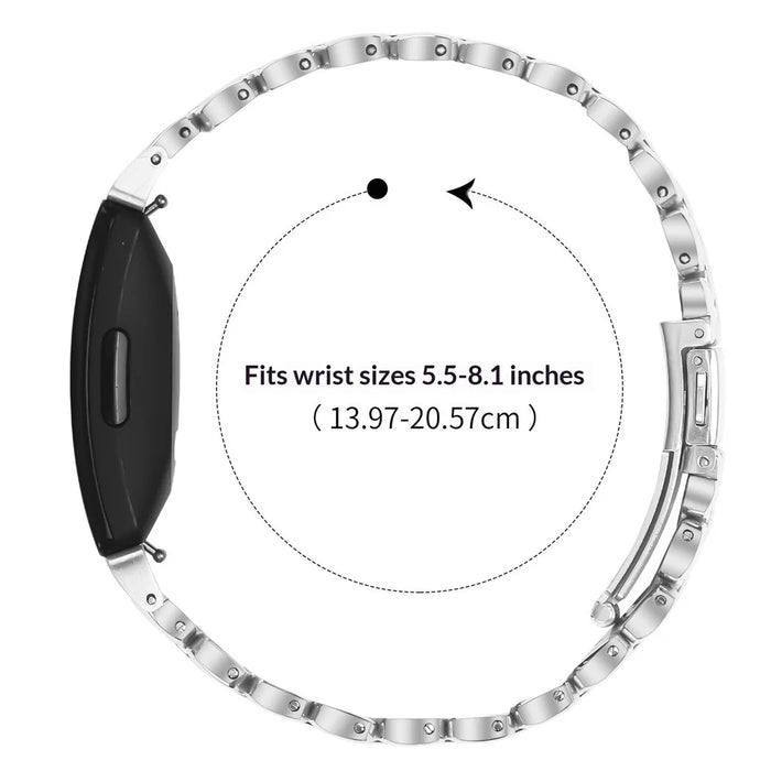 Metal Watch Band for Fitbit Inspire HR / Inspire 2 / Inspire Pearl-Shape Stainless Steel Electroplating Wrist Strap - Silver / Gold - 6