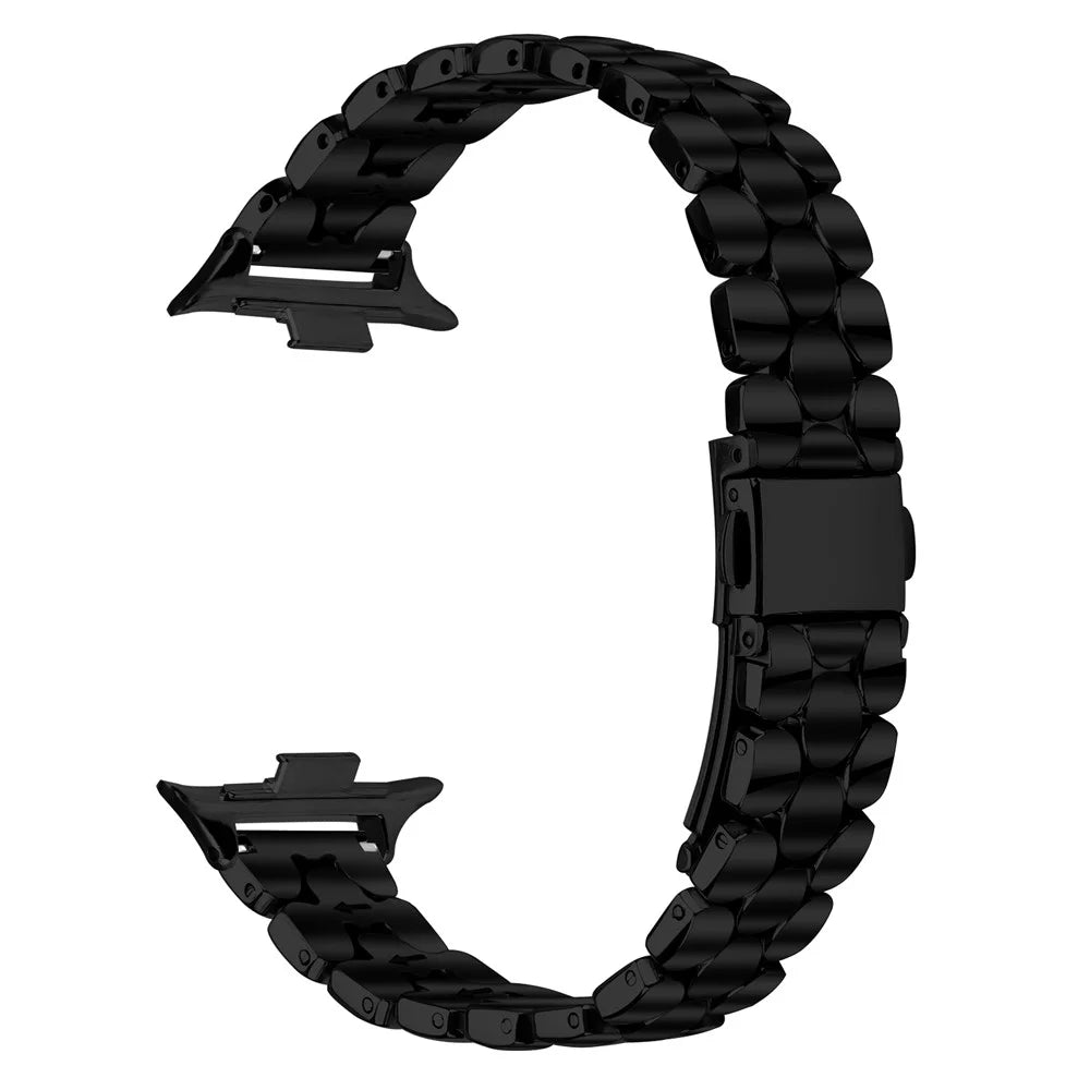 For Xiaomi Smart Band 10 Pro / 9 Pro / 8 Pro / Redmi Watch 6 / 5 / 4 Watch Band Pearl-Shape Stainless Steel Black Wrist Strap - 1