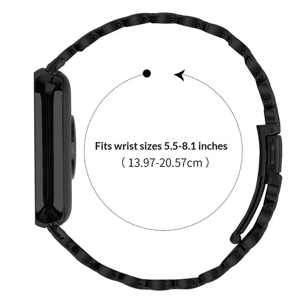 For Xiaomi Smart Band 10 Pro / 9 Pro / 8 Pro / Redmi Watch 6 / 5 / 4 Watch Band Pearl-Shape Stainless Steel Black Wrist Strap - 6
