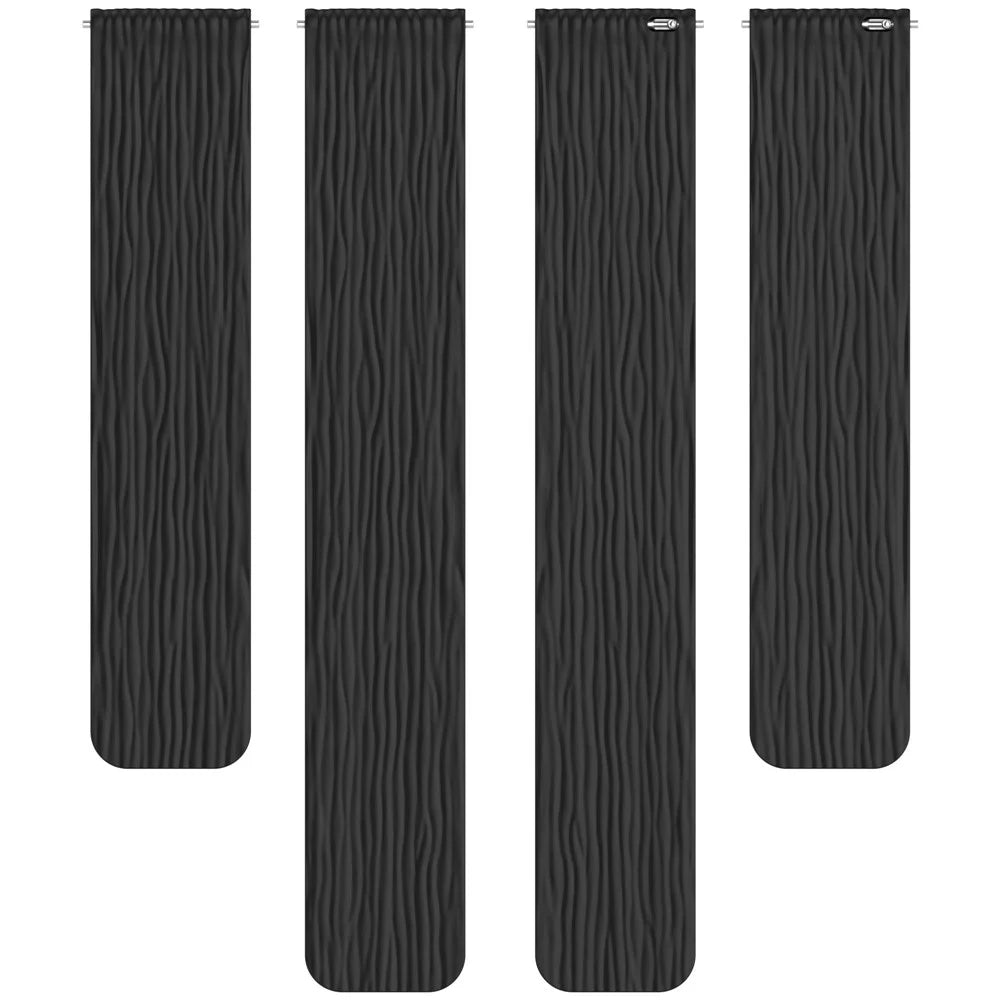 22mm Striped Silicone Strap for Huawei Watch GT 6 / 5 / 5 Pro / 4 46mm / Watch Ultimate / Ultimate 2 Magnetic Watch Band - Black - 5