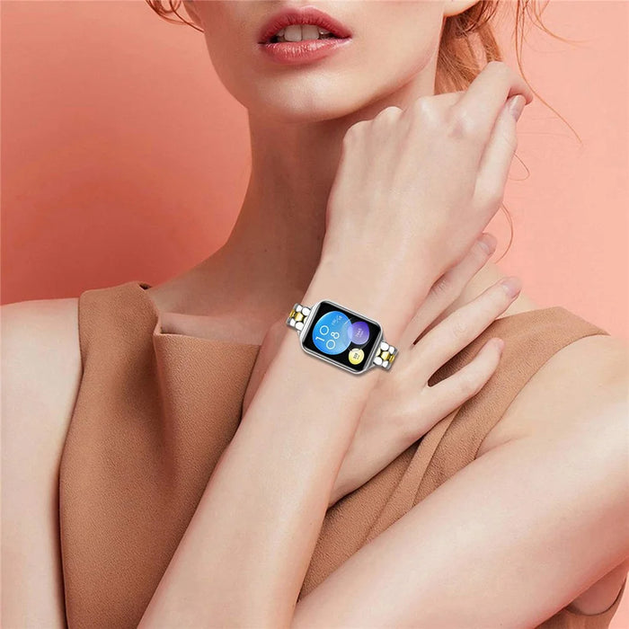 For Xiaomi Smart Band 10 Pro / 9 Pro / 8 Pro / Redmi Watch 6 / 5 / 4 Watch Band Pearl-Shape Stainless Steel Electroplating Wrist Strap - Silver / Gold - 4