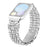 For Xiaomi Smart Band 10 Pro / 9 Pro / 8 Pro / Redmi Watch 6 / 5 / 4 Metal Watch Band Rhinestone Butterfly Decor Stainless Steel Silver Wrist Band - 1