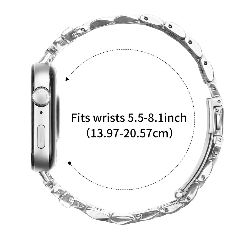 Metal Watch Band for Huawei Watch Fit 4 Pro / 4 / 3 Rhinestone Butterfly Decor Stainless Steel Silver Wrist Band - 7