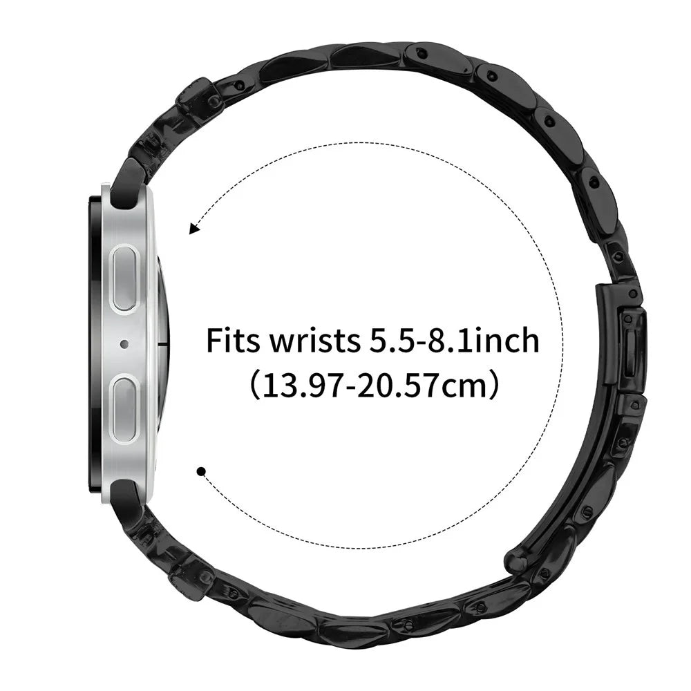 Watch Strap for Samsung Galaxy Watch8 44mm / 40mm / 8 Classic 46mm Rhinestone Butterfly Decor Stainless Steel Band - Black - 7