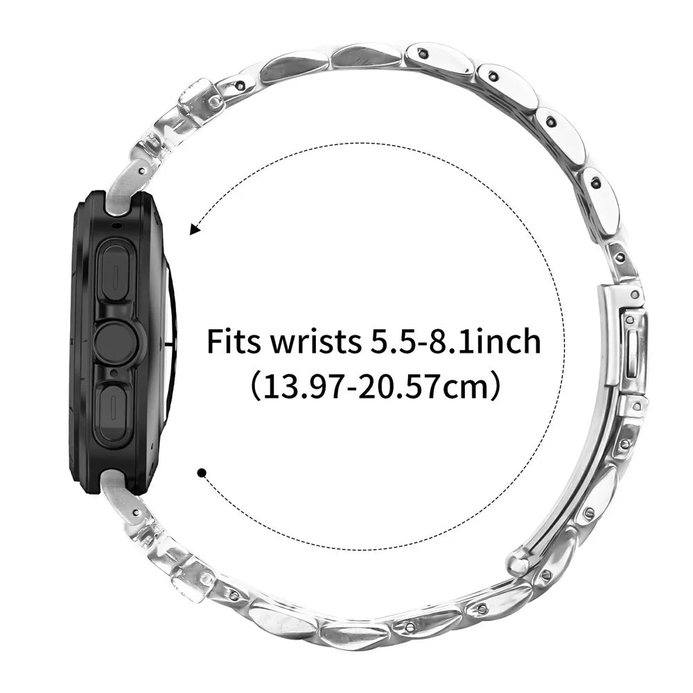 Metal Watch Band for Samsung Galaxy Watch Ultra2 47mm / Watch Ultra (2025) 47mm / Watch Ultra 47mm Rhinestone Butterfly Decor Stainless Steel Silver Wrist Band - 7