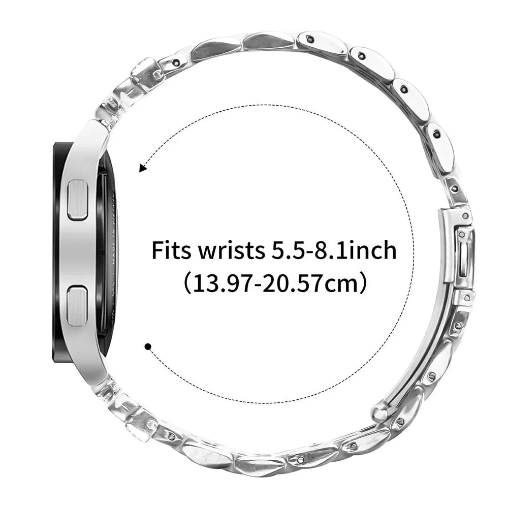 Metal Watch Band for Huawei Watch GT 3 Pro 43mm / 3 42mm / 2 42mm / Watch 2 / Honor Watch ES / MagicWatch 2 42mm Rhinestone Butterfly Decor Stainless Steel Silver Wrist Band - 7