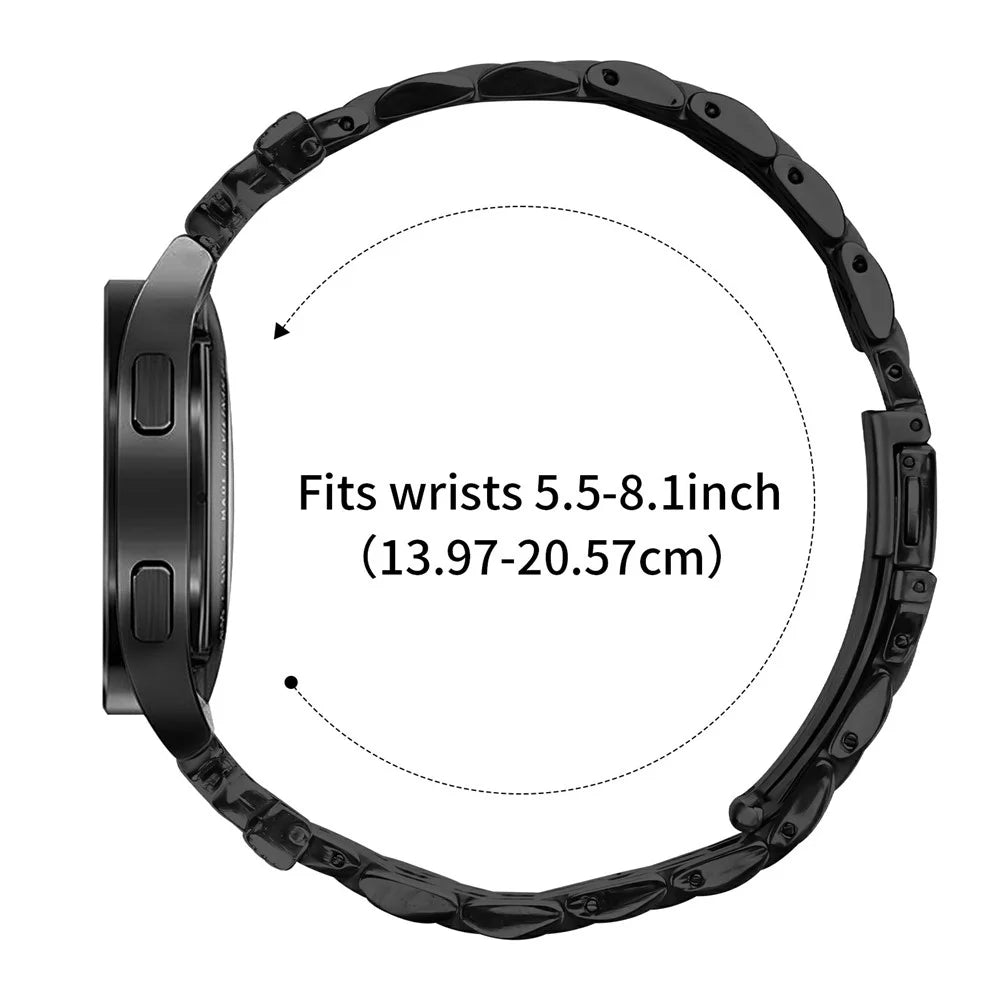 Metal Watch Band for Huawei Watch GT 3 Pro 43mm / 3 42mm / 2 42mm / Watch 2 / Honor Watch ES / MagicWatch 2 42mm Rhinestone Butterfly Decor Stainless Steel Wrist Band - Black - 7