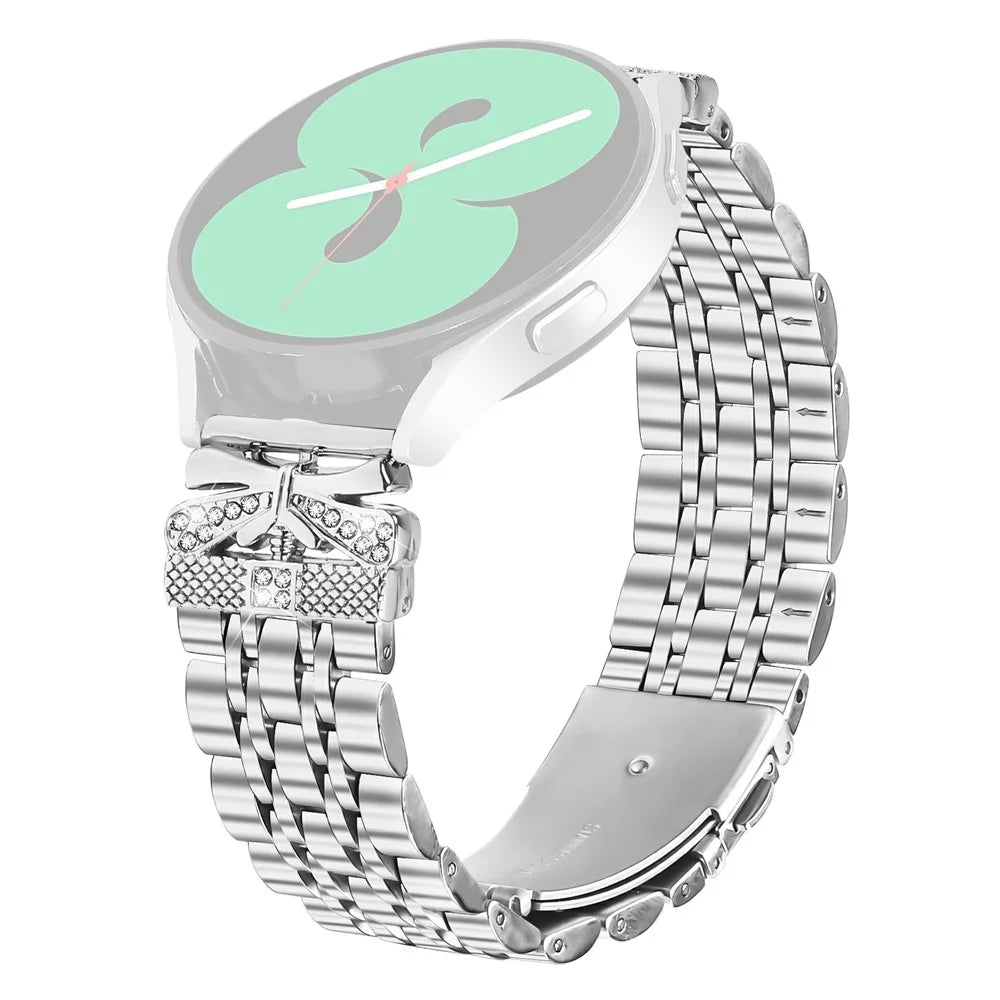 Metal Watch Band for Huami Amazfit GTS 3 / 2e / 2 Rhinestone Butterfly Decor Stainless Steel Silver Wrist Band - 1