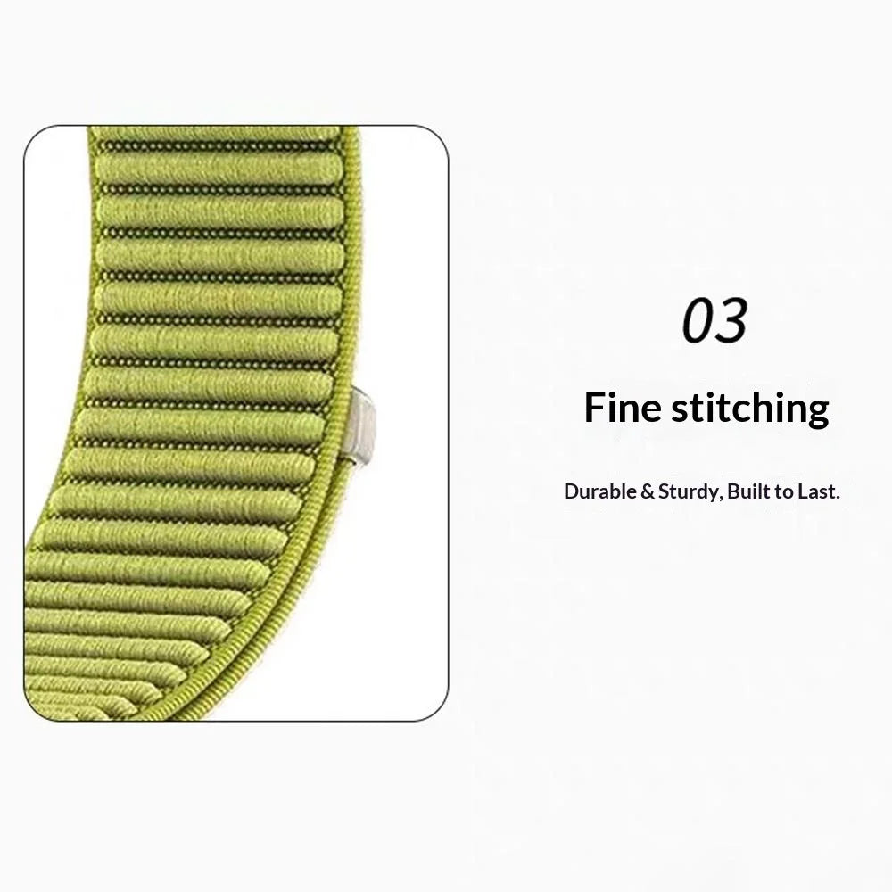 22mm Wrist Strap for Garmin Fenix 7 / 7 Pro 47mm / 6 / 6 Pro / 5 Plus Magic Tape Nylon Woven Watch Band - Green - 7