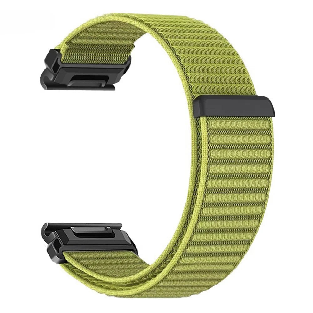 26mm Wrist Strap for Garmin Fenix 7X / 7X Pro 51mm / 6X / 6X Pro / 5X Plus Magic Tape Nylon Woven Watch Band - Green - 1