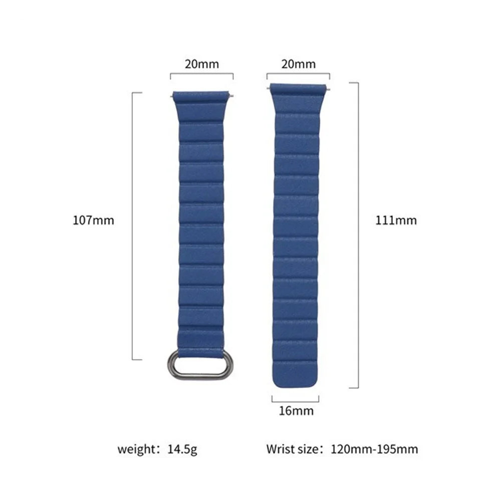 20mm Slim Magnetic Strap for Samsung Galaxy Watch7 / 6 / 5 44mm 40mm / 5 Pro 45mm Microfiber Leather Watch Band Reverse Buckle Design - Grey / Black - 3