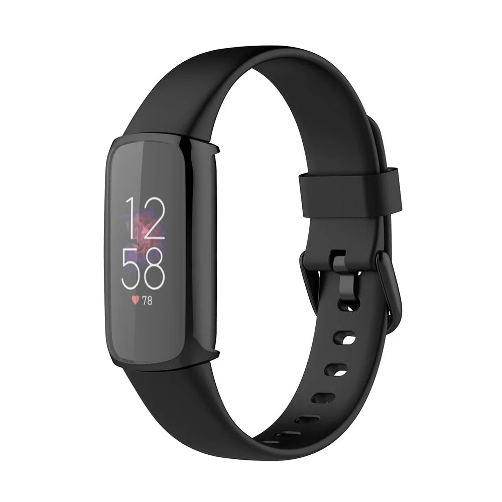 Electroplate TPU Watch Frame Case Protector for Fitbit Luxe - Black - 2
