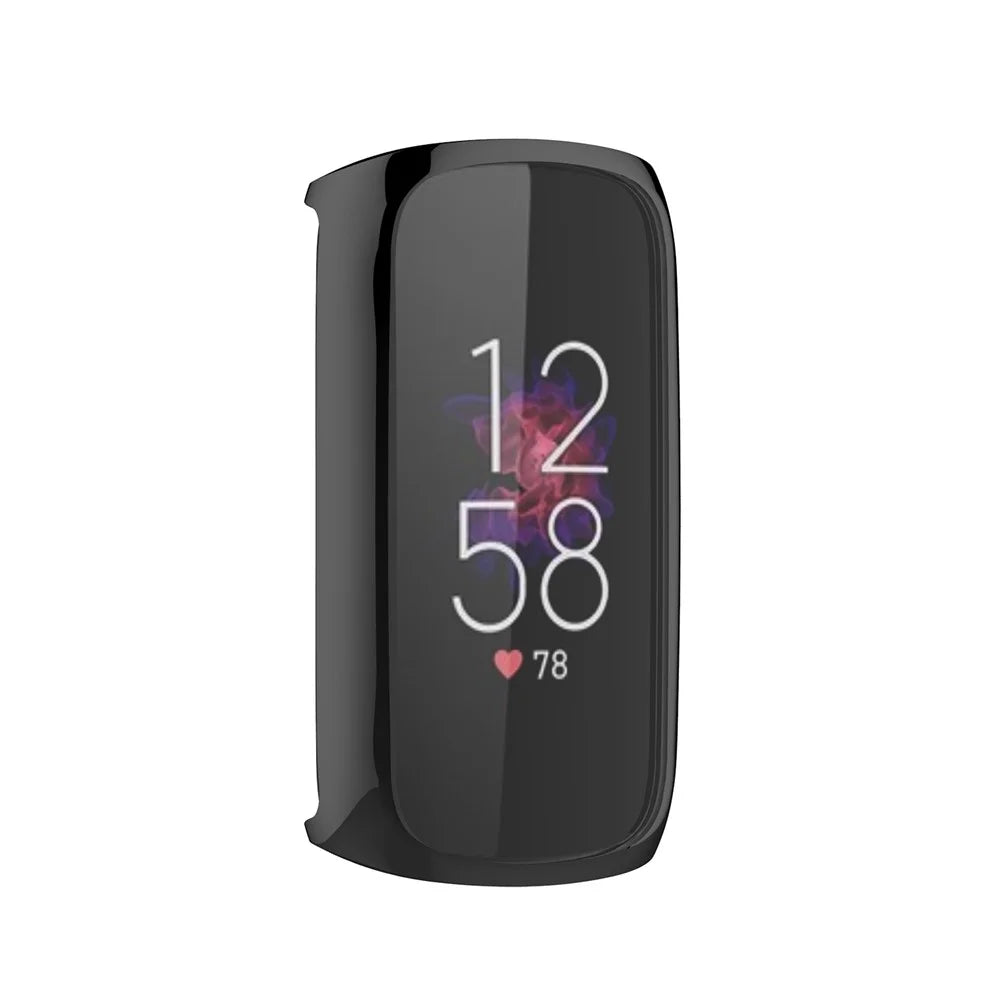 Electroplate TPU Watch Frame Case Protector for Fitbit Luxe - Black - 4