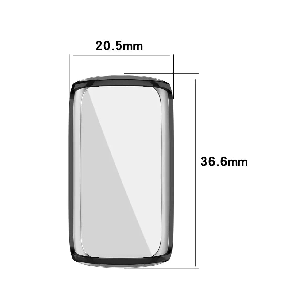 Electroplate TPU Watch Frame Case Protector for Fitbit Luxe - Black - 7