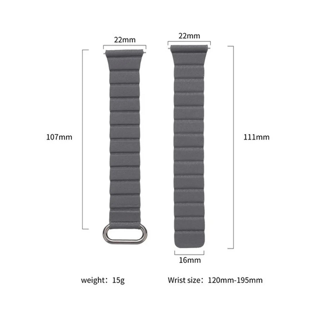 22mm Slim Magnetic Strap for Huawei Watch GT 6 / 5 / 5 Pro / 4 46mm Microfiber Leather Watch Band Reverse Buckle Design - Grey / Black - 3