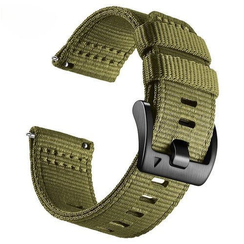 20mm Woven Nylon Watch Band For Huawei Watch GT 3 Pro 43mm Pin Buckle Strap - Army Green - 1