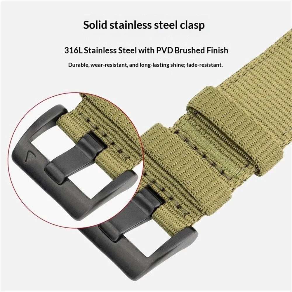 22mm Woven Nylon Watch Band For Huawei Watch GT 6 46mm Pin Buckle Strap - Army Green - 3