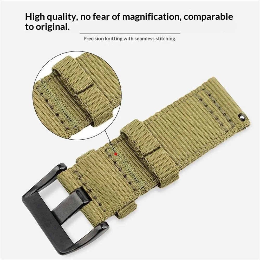 22mm Woven Nylon Watch Band For Huawei Watch GT 6 46mm Pin Buckle Strap - Army Green - 4