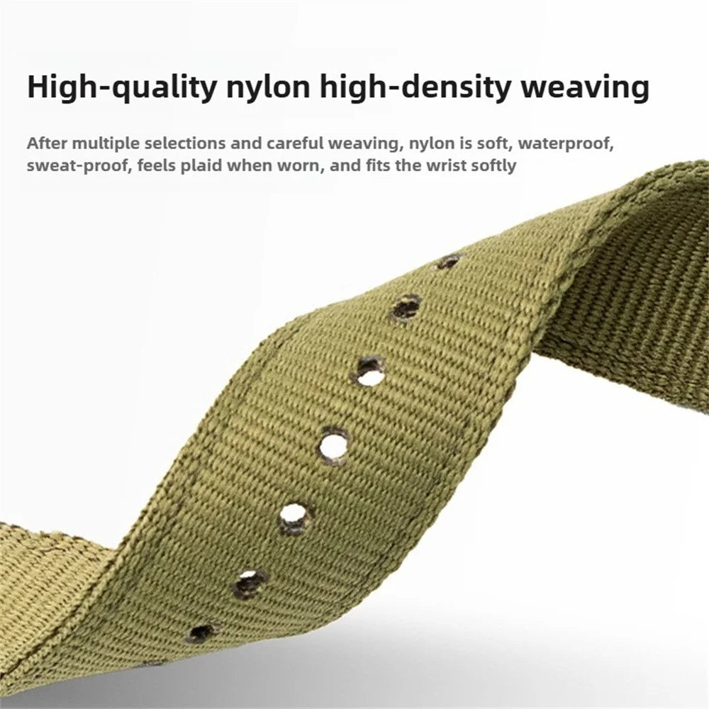 For Honor Band 10  /  9 Woven Nylon Watch Band Pin Buckle Strap - Army Green - 3