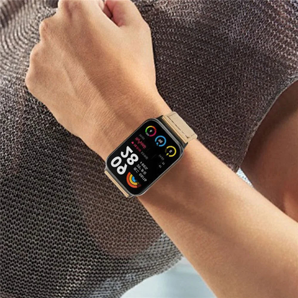 For Xiaomi Smart Band 10 Pro / 9 Pro / 8 Pro / Redmi Watch 6 / 5 / 4 Woven Nylon Watch Band Pin Buckle Strap - Army Green - 4