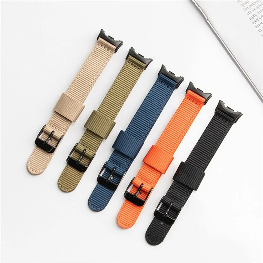 For Xiaomi Smart Band 10  /  9  /  8 Woven Nylon Watch Band Pin Buckle Strap - Army Green - 5