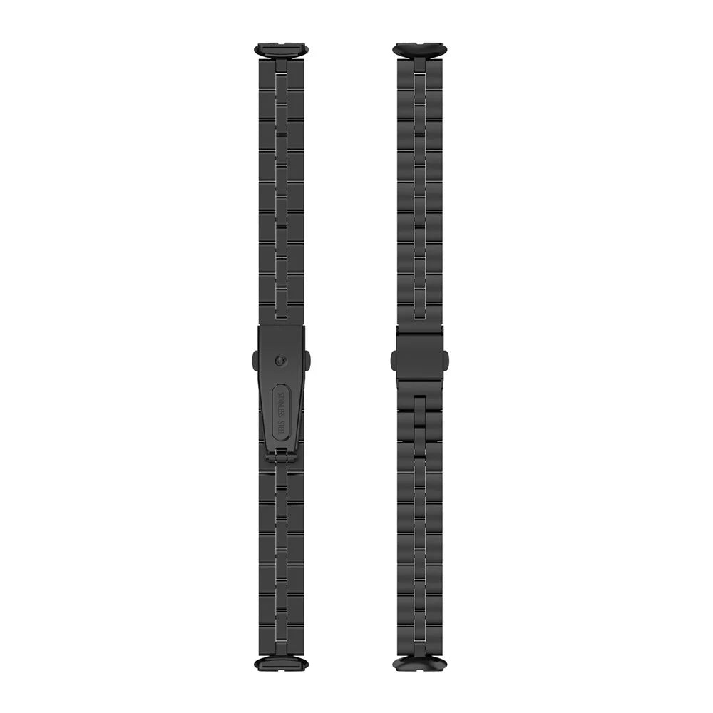 Stainless Steel Watch Band 3 Beads Accurate Cutting Process Replacement Bracelet Wristband for Fitbit Luxe / Special Edition - Black - 5