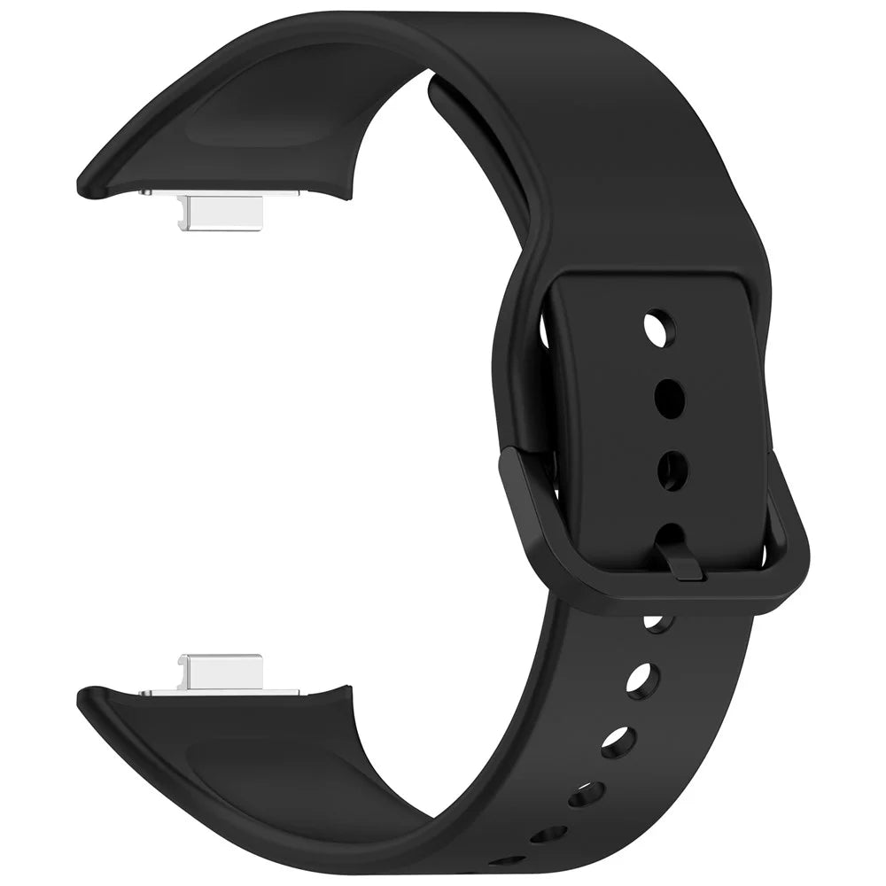 For Xiaomi Smart Band 10 Pro / 9 Pro / 8 Pro / Redmi Watch 6 / 5 / 4 Silicone Watch Band Replacement Strap Pin Buckle Wristband - Black - 2