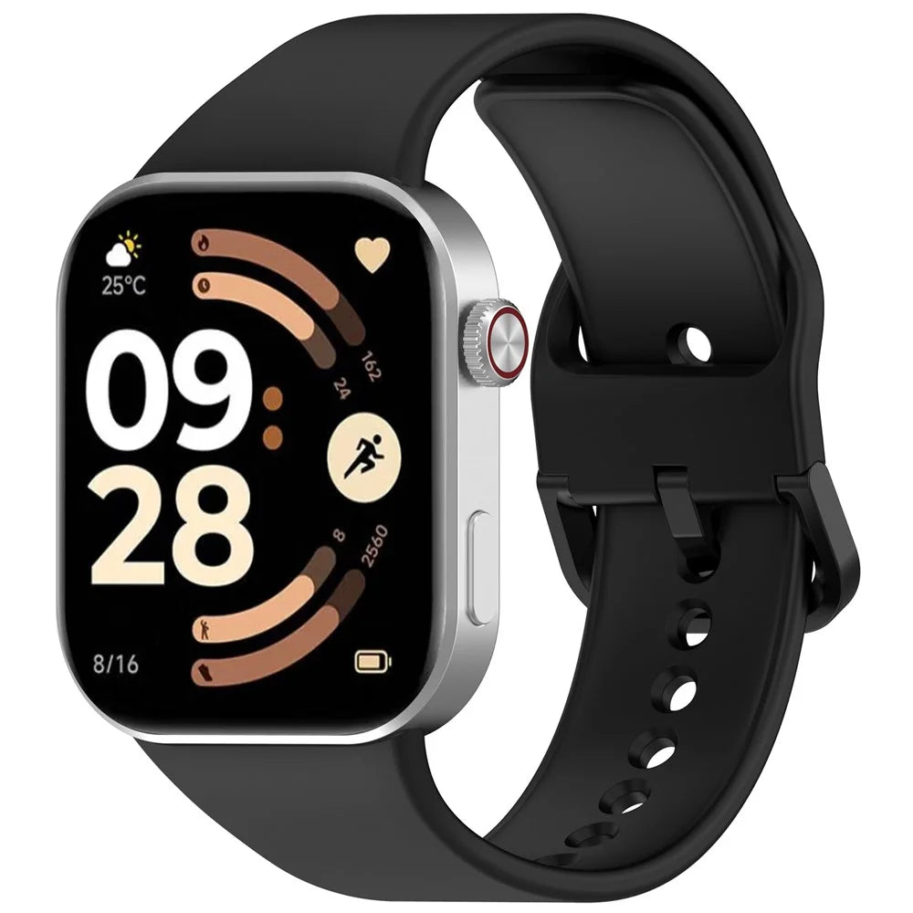 For Xiaomi Smart Band 10 Pro / 9 Pro / 8 Pro / Redmi Watch 6 / 5 / 4 Silicone Watch Band Replacement Strap Pin Buckle Wristband - Black - 4