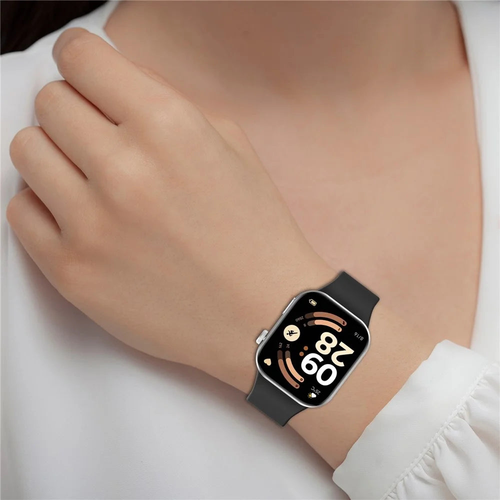 For Xiaomi Smart Band 10 Pro / 9 Pro / 8 Pro / Redmi Watch 6 / 5 / 4 Silicone Watch Band Replacement Strap Pin Buckle Wristband - Black - 5