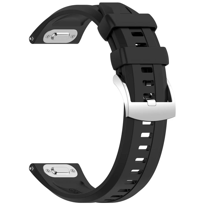 22mm Quick Release Button Silicone Band for Huawei Watch Ultimate 2 / Ultimate / GT 6 / 6 Pro 46mm Replacement Watch Strap - Black - 2