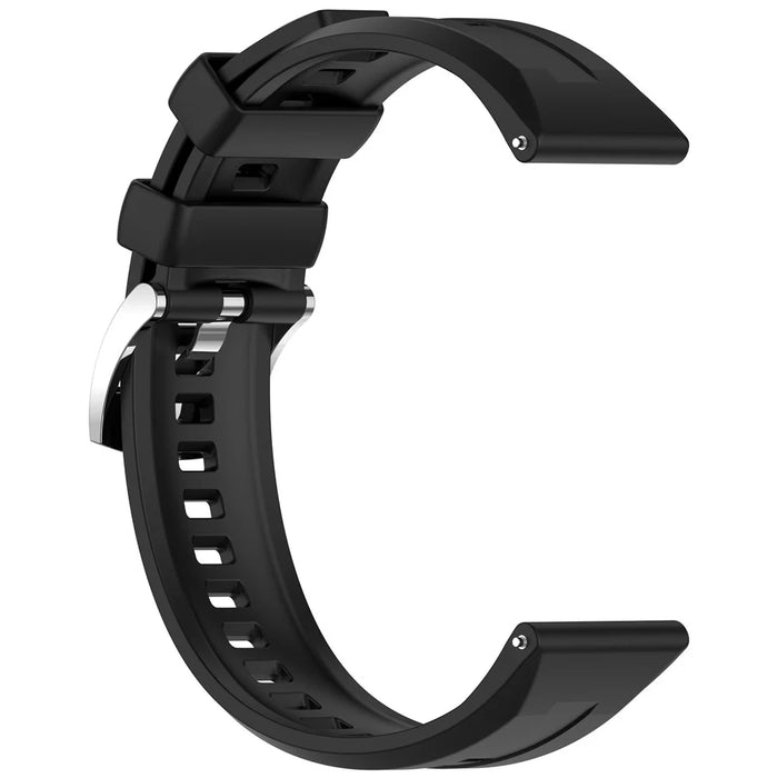 22mm Quick Release Button Silicone Band for Huawei Watch Ultimate 2 / Ultimate / GT 6 / 6 Pro 46mm Replacement Watch Strap - Black - 3