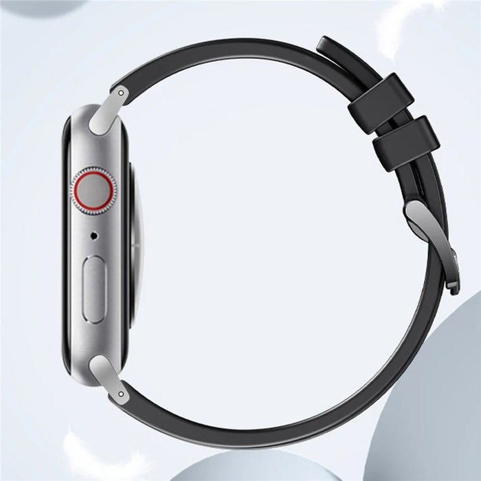 Fluorubber Strap for Apple Watch Series 11 10 42mm  /  9 8 7 41mm  /  SE3 SE2 SE 6 5 4 40mm  /  3 2 1 38mm Quick Release Breathable Watch Band - Black - 4