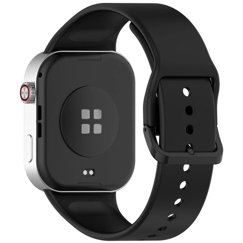 Silicone Watch Band for Xiaomi Smart Band 10 Pro / 9 Pro / 8 Pro / Redmi Watch 6 / 5 / 4 Replacement Strap with Pin Buckle - Black - 1