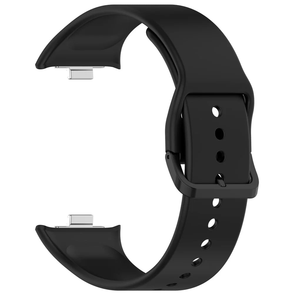 Silicone Watch Band for Xiaomi Smart Band 10 Pro / 9 Pro / 8 Pro / Redmi Watch 6 / 5 / 4 Replacement Strap with Pin Buckle - Black - 2