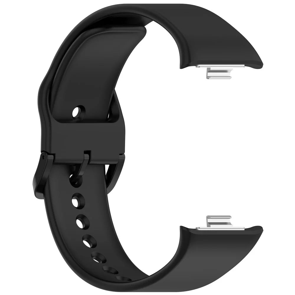 Silicone Watch Band for Xiaomi Smart Band 10 Pro / 9 Pro / 8 Pro / Redmi Watch 6 / 5 / 4 Replacement Strap with Pin Buckle - Black - 3