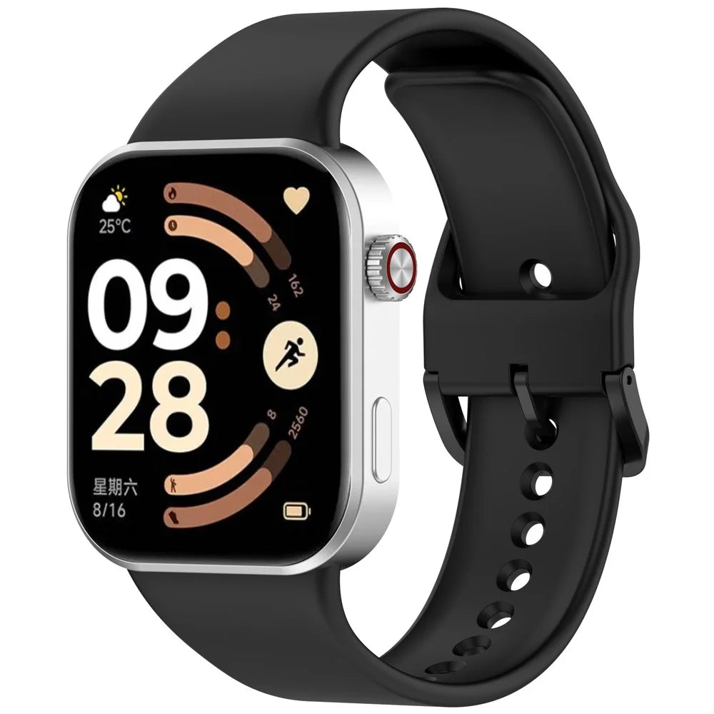 Silicone Watch Band for Xiaomi Smart Band 10 Pro / 9 Pro / 8 Pro / Redmi Watch 6 / 5 / 4 Replacement Strap with Pin Buckle - Black - 4