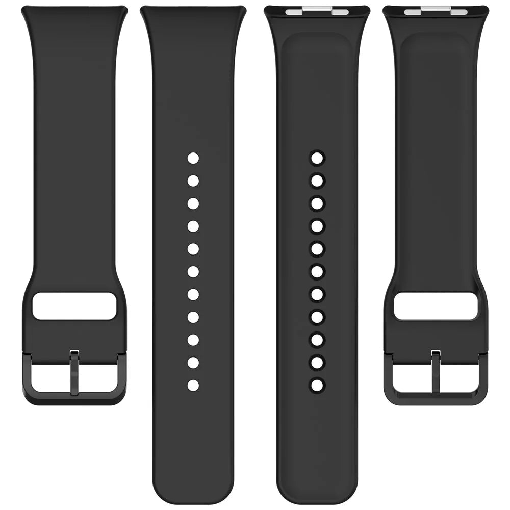 Silicone Watch Band for Xiaomi Smart Band 10 Pro / 9 Pro / 8 Pro / Redmi Watch 6 / 5 / 4 Replacement Strap with Pin Buckle - Black - 5