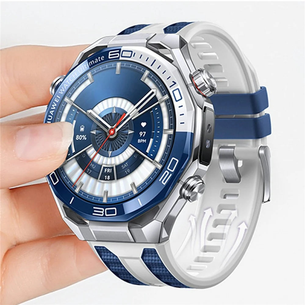 22mm Dual Color Watch Band for Huawei Watch GT 5 Pro / 5 / 4 /  46mm / Watch 4 Quick Release Silicone Strap - Blue - 2